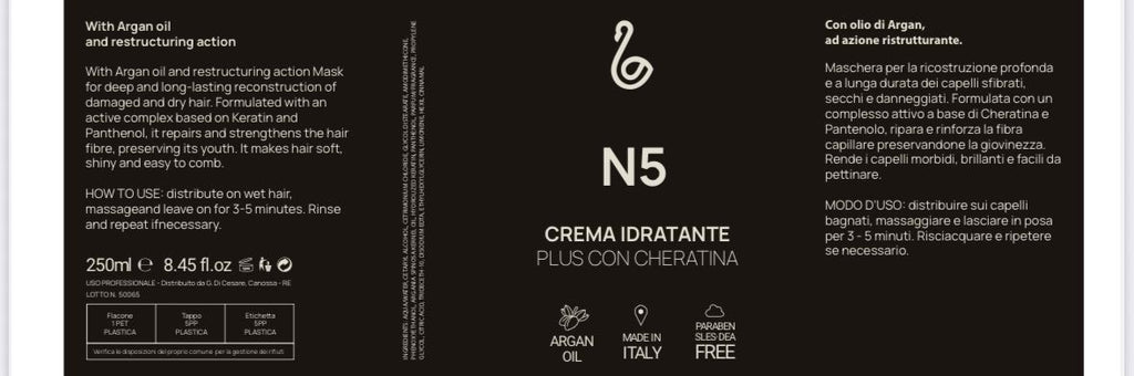 Crema idratante plus con cheratina professionale da 250 ml