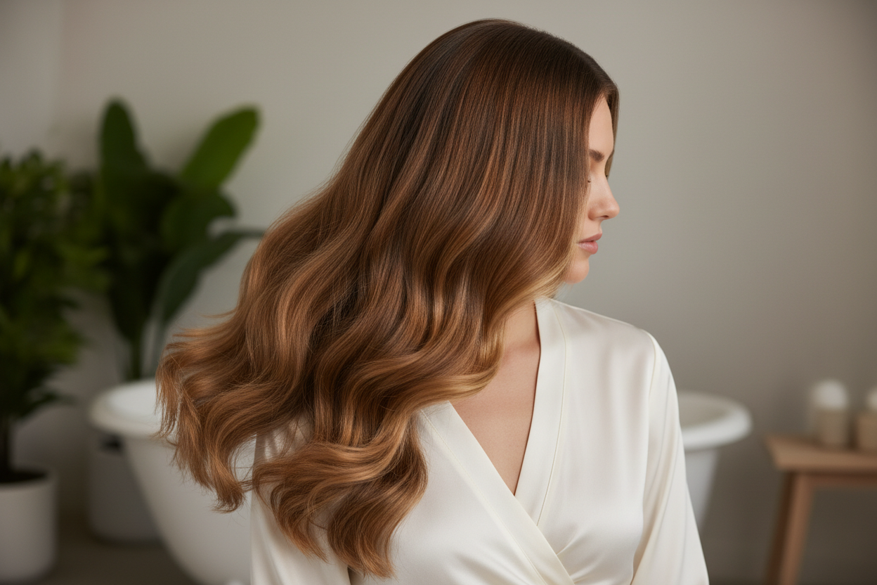 una ragazza con capelli morbidi e mossi